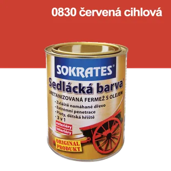barva a nátěr na dřevo SOKRATES Sedlácká barva 0830 červená cihlová 0,7 kg