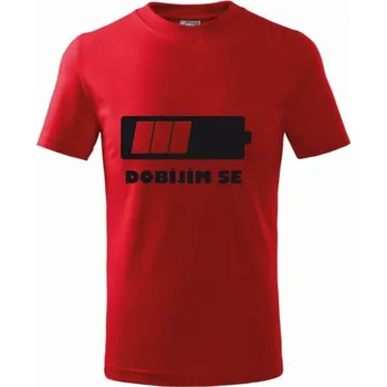 Chlapecké tričko Dětské tričko Dobíjím se Barva: Červená, Velikost: 5/6 let