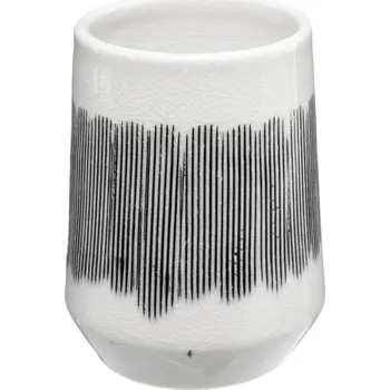 Držák na kartáček 5five Simply Smart Kelímek na zubní kartáčky MASAI, keramika, bílo-černý