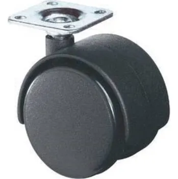 Pojezdové kolečko Nábytkové plastové kolečko otočné s plotničkou, průměr 40 mm, nosnost 40 kg - F75.040.PL