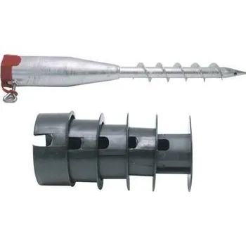 Zemní vrut SADA ZEMNÍ VRUT 550MM + 5KS, REDUKCE 24-55MM ZN