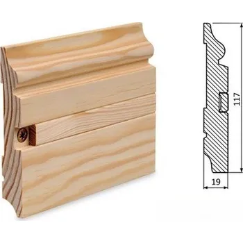 Podlahová lišta NOVÁK Podlahová - soklová lišta 117x19M borovice surová BO11719m