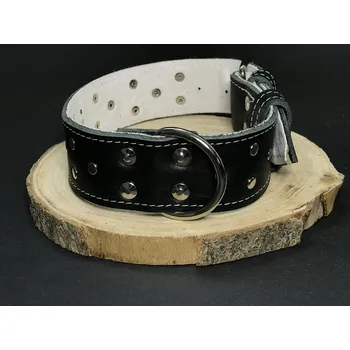 Obojek pro psa Palkar zdobený obojek z kůže hlazenice pro psy 55 cm x 40 mm černý (Palkar zdobený obojek z kůže hlazenice pro psy 55 cm x 40 mm černý)