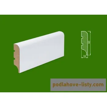 soklová lišta NOVÁK Podlahová - soklová lišta 60x16R10Plus MDF bílá RAL9003 WD35PLUS