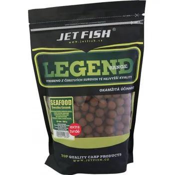 Boilies Jet Fish Extra Tvrdé Boilie Legend Range Seafood Švestka Česnek 30 mm 250 g