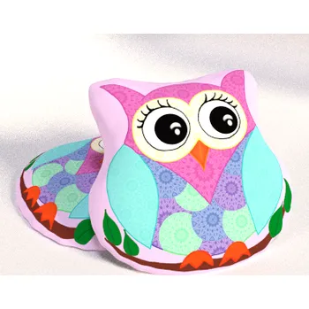 Dekorativní polštářek Dětský polštářek Sovička - růžová