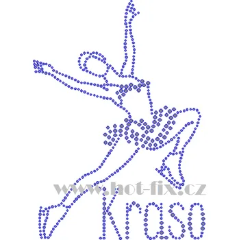 C181 - krasobruslařka nažehlovací hot-fix kamínkový potisk na textil, rozměry 13,4x18,6cm barva: kameny barva 101 Crystal /stříbrná