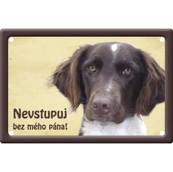 Plechová cedule Smal Výstražná cedule: Musterlandský ohař II