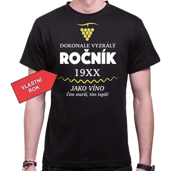 Pánské tričko Tričko - Dokonale vyzrálý ročník (vlastní ročník) , Barva látky tyrkysová modrá, Střih Pánsky/UNISEX, Velikost XS