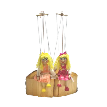 Dřevěná hračka Holčička Květa Oranžová