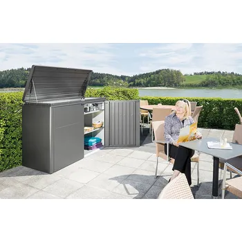 Zahradní úložný box Biohort Víceúčelový úložný box HighBoard 160 x 70 x 118 (tmavě šedá metalíza) 160 cm (3 krabice)