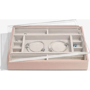 Šperkovnice Stackers, Box na šperky s průhledným víkem Taupe Classic 2 Charm Bracelet Layer & Display Lid | růžová 74401