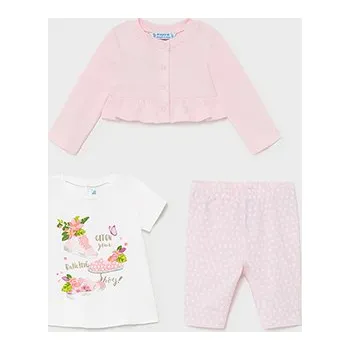 Kojenecká souprava Dívčí komplet triko, legíny, mikina Mayoral 1710-43 bílá, růžová Rozměr: 92