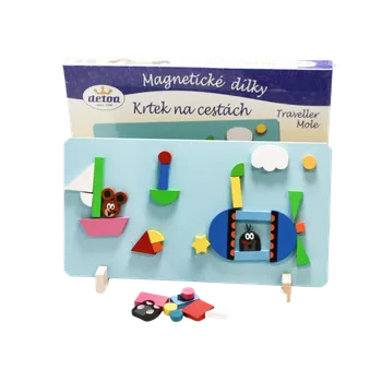 Dřevěná hračka Magnetická tabulka - Krtek na cestách