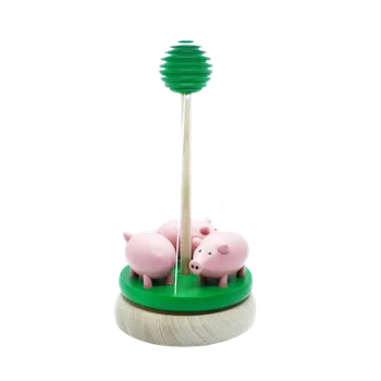 Dřevěná hračka Kolotoč prasátka