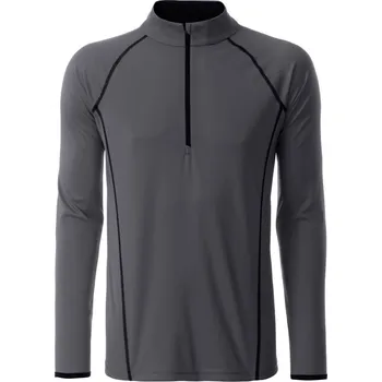 Pánské tričko Daiber Pánské sportovní triko s dlouhým rukávem Sportsshirt Longsleeve JN498 Barva: Titan - Černá, Velikost: XL