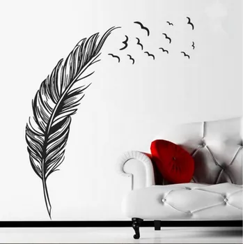 Samolepící dekorace Samolepka na zeď "Pírko-pravé" 180x120 cm