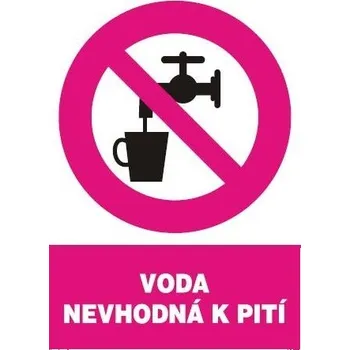 Značení Voda nevhodná k pití, plast A4