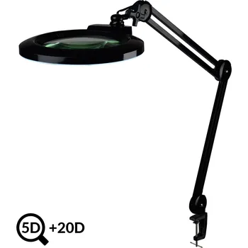 Lupa Černá polohovatelná LED lampa s lupou IB-178, průměr 178mm, 5D+20D
