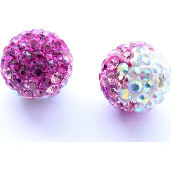 Korálek Šatonová kulička Fuchsia Light Rose Crystal AB 10mm polovrtaná AB 018