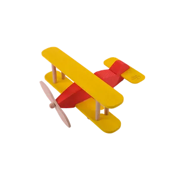 Dřevěná hračka Letadlo Červeno-žluté