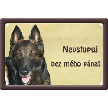 Plechová cedule Smal Výstražná cedule: Belgický ovčák II