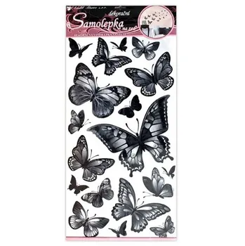 Samolepící dekorace MFP Paper Černošedí motýli 70 x 32 cm