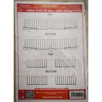 Decals 1/72 Fokker D.VII rib tapes 5-color lozenge