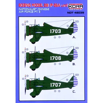 Plastikový model 1/48 Decals P-26A Late Nationalist Chinese AF Pt.2