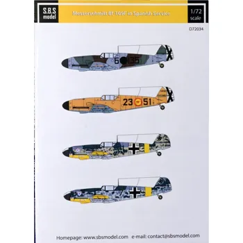 Plastikový model 1/72 Decal Bf-109F in Spanish Service