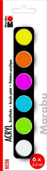 Vodová barva Marabu Sada akrylových barev neonová 6 x 3,5 ml