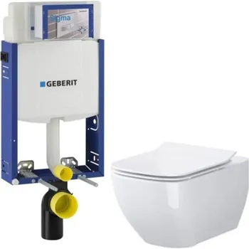 WC sada Geberit Kombifix Eco nádržka UP 320 bez ovládací desky + WC Cersanit Virgo Cleanon + sedátko