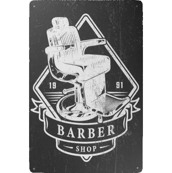 Kadeřnické nůžky Plechová retro cedule Barbershop B033