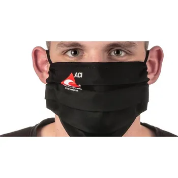 rouška Rouška bavlněná skládaná, černá s logem ACI, uni velikost s gumičkou