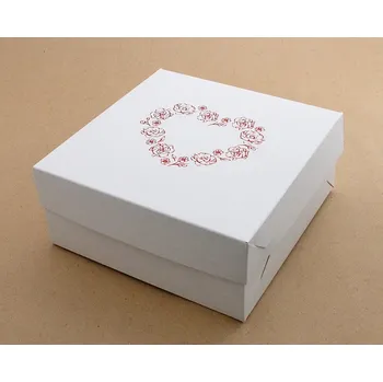 Bonbon Krabička 181808 s červenou ražbou Květinové srdce