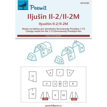 Plastikový model 1/72 Canopy mask Ilyushin IL-2/IL-2M (KP)