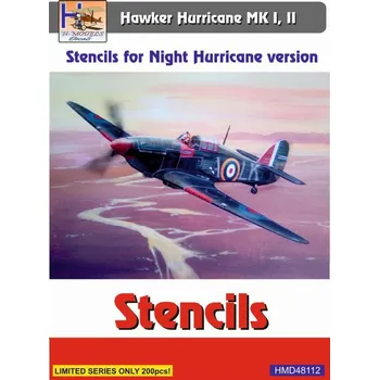 Plastikový model 1/48 Stencils H.Hurricane Mk.I,II Night version