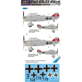 Plastikový model 1/48 Decals Fiat CR.32 Chirri Luftwaffe Service