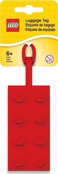 Příslušenství k zavazadlu LEGO Jmenovka na zavazadlo kostka 2 x 4 červená