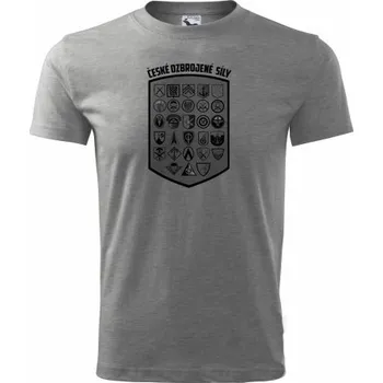 Pánské tričko STRIKER Tričko České ozbrojené síly Barva: Šedá, Velikost: XXXL