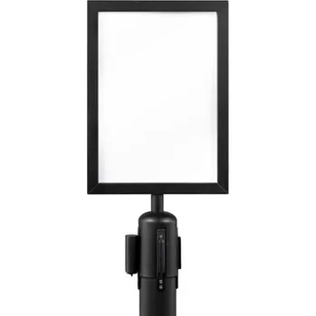 Nástavec s rámečkem A4 na natahovací zábranový systém Budget, černá RS-SIGN-A4-BL