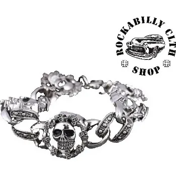 Náramek Náramek Lebky Rocka Skulls Steel Bracelet II