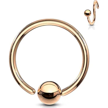 Piercing Šperky4U Piercing - kruh zlacený, kulička 3 mm - K1002RD-10063