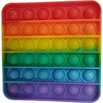 POP IT Push game Antistresová hra čtverec duhový
