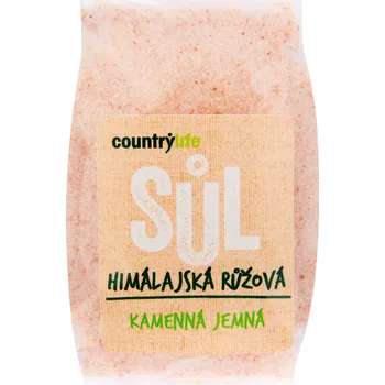 Přisada na vaření a pečení Country Life Sůl himálajská růžová kamenná jemná 500 g