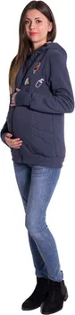 Těhotenská mikina Be MaaMaa Těhotenská a nosící mikina granát jeans