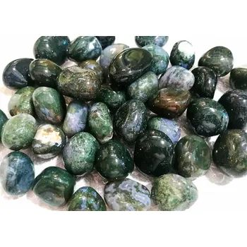 Drahý kámen Achát mechový, tromlovaný 1 ks