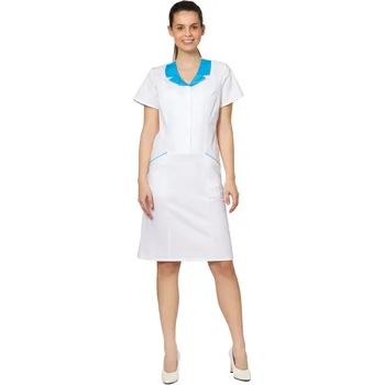 IREA Sesterské šaty RENÁTA Obvod hrudi: 42 | 90-94 cm, Barva: Bílá s tyrkysovým doplňkem | na zakázku