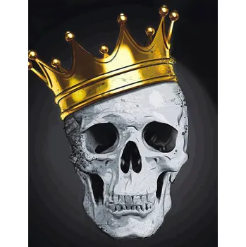 Diamantové malování TSvetnoy TSvetnoy, LG232e, Diamond painting - diamantové malování, 40 x 50 cm, Lebka s korunou