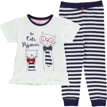 Chlapecké tričko dětské pyžamo ESSENTIALS - WHITE/NAVY - 140 9-10 let (Essentials HE YG Design Pj)